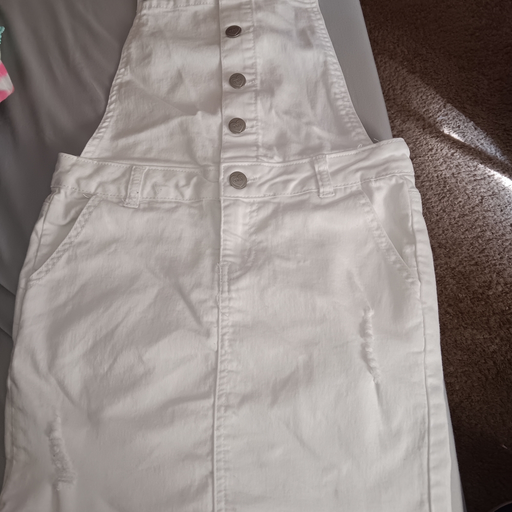 YMI White Denim Overalls